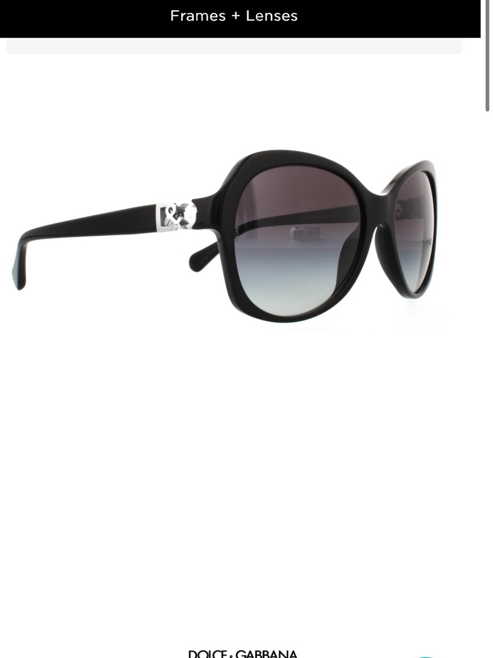 Dolce & Gabbana black sunglasses with gradient and polarized lenses